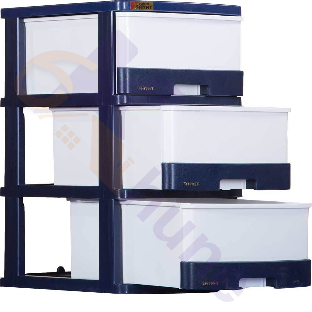 دراور پلاستیکی 3 کشو باریک ساده صنعت کد 311