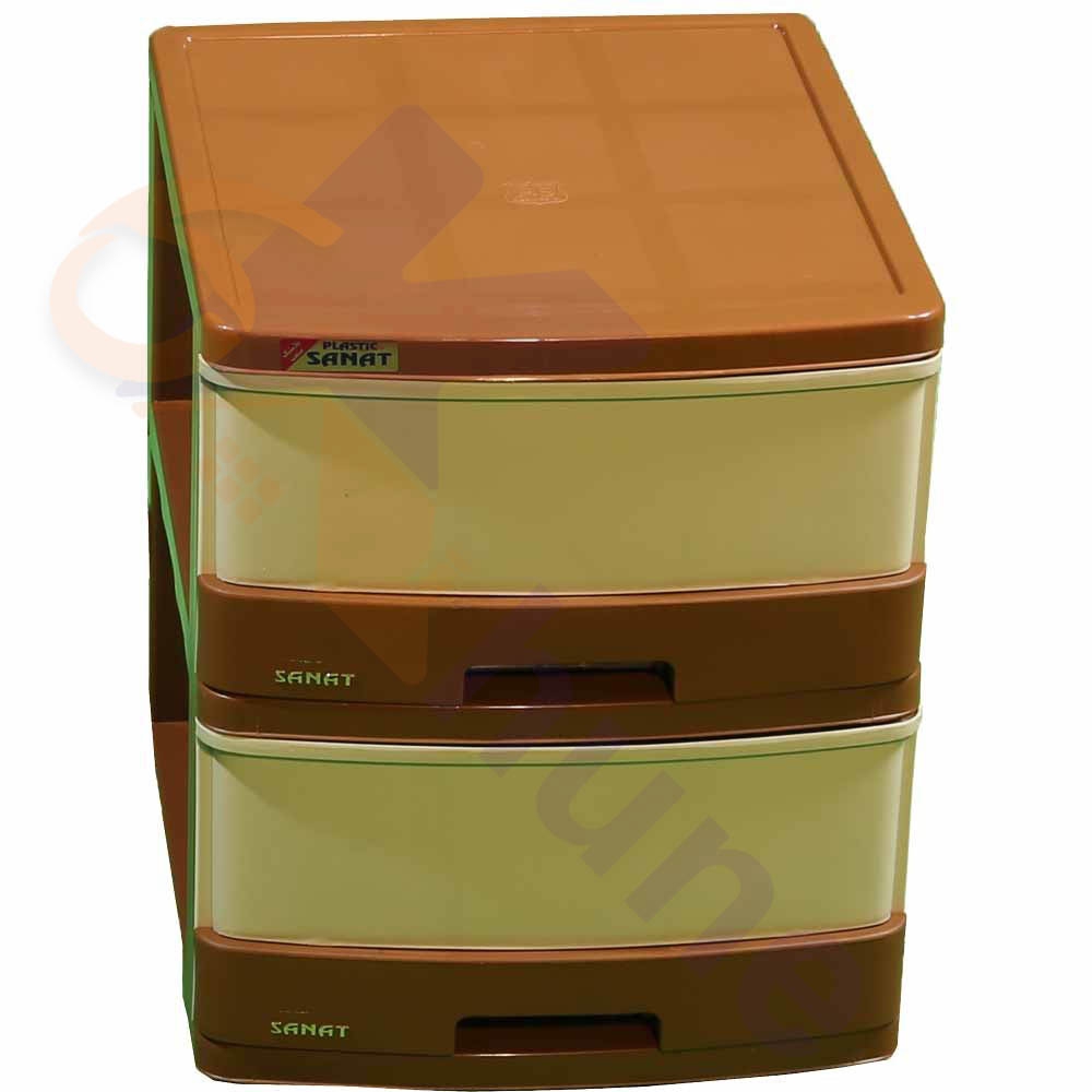 دراور پلاستیکی 2 کشو باریک ساده صنعت کد 312
