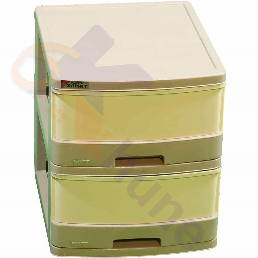 دراور پلاستیکی 2 کشو باریک ساده صنعت کد 312