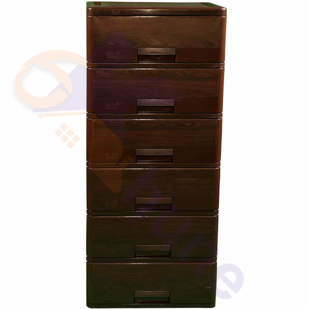 دراور پلاستیکی 6 کشو بزرگ طرح چوب آپادانا کد 242