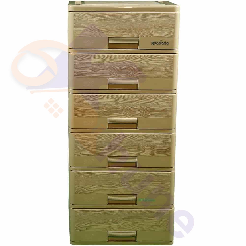 دراور پلاستیکی 6 کشو بزرگ طرح چوب آپادانا کد 242