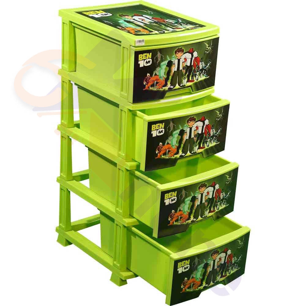 دراور پلاستیکی 4 کشو آذر طرح بن تن کد 379