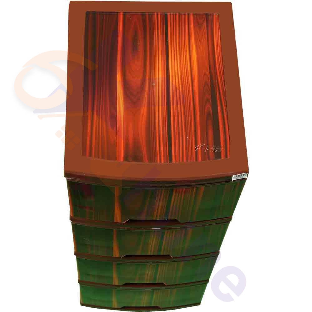 دراور پلاستیکی 4 کشو آذر طرح چوب کد 374