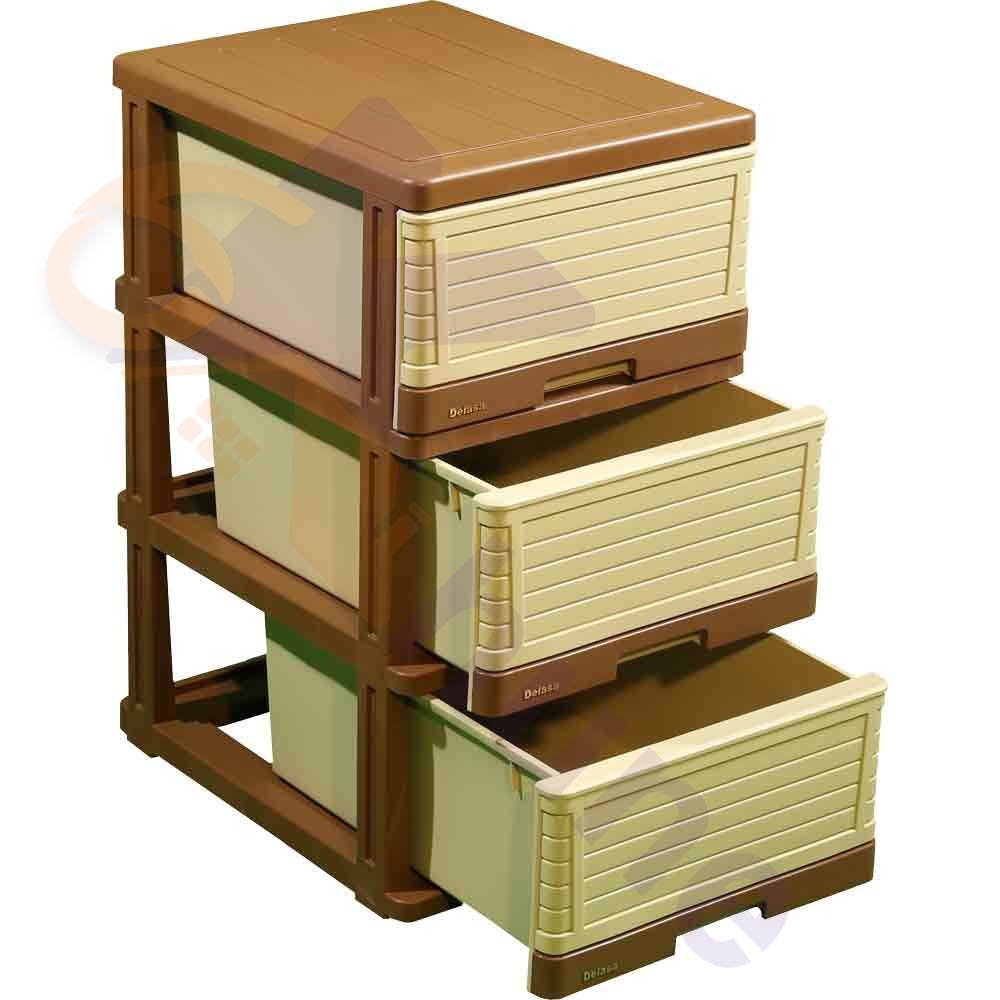 دراور پلاستیکی 3 کشو متوسط دل آسا کد 235