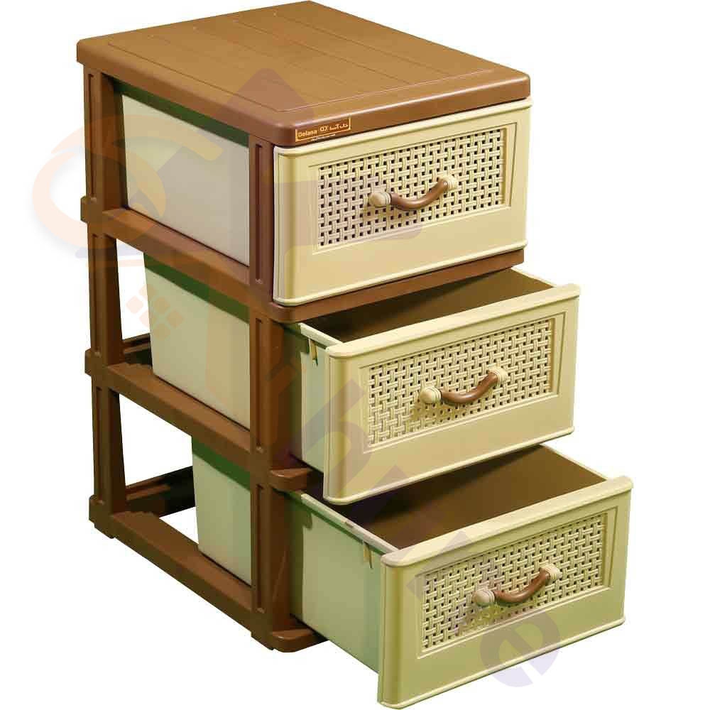 دراور پلاستیکی 3 کشو متوسط دل آسا کد 399