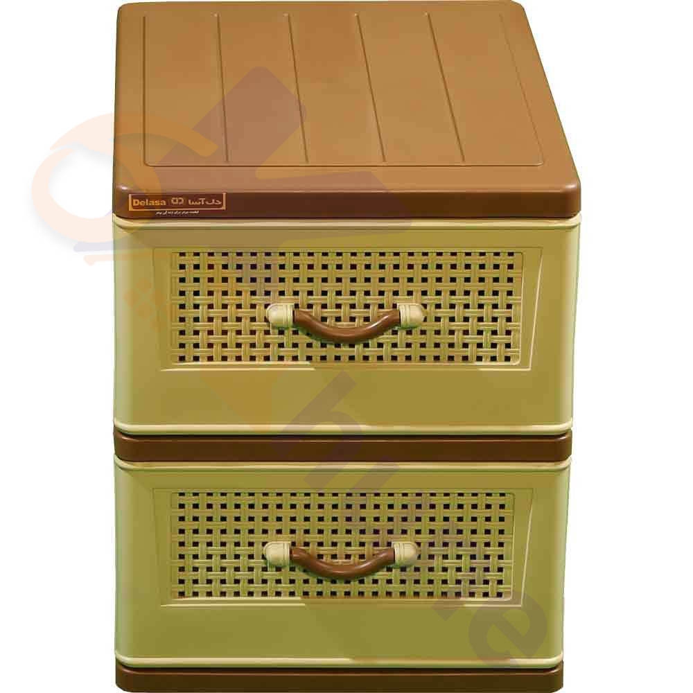 دراور پلاستیکی 2 کشو متوسط دل آسا کد 398