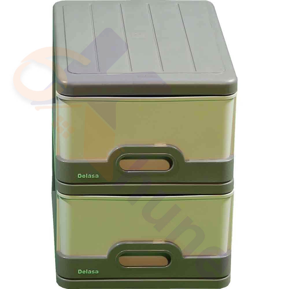 دراور پلاستیکی 2 کشو باریک دل آسا کد 404