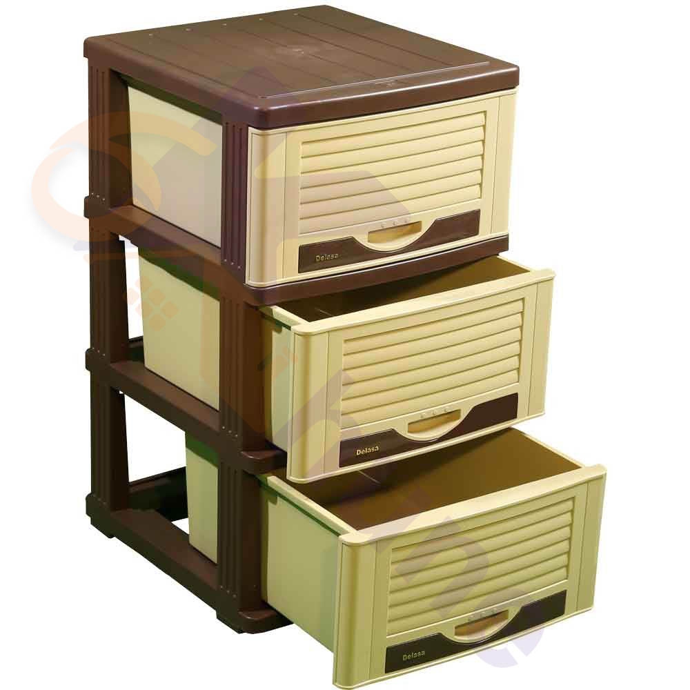 دراور پلاستیکی 3 کشو عمیق دل آسا کد 411