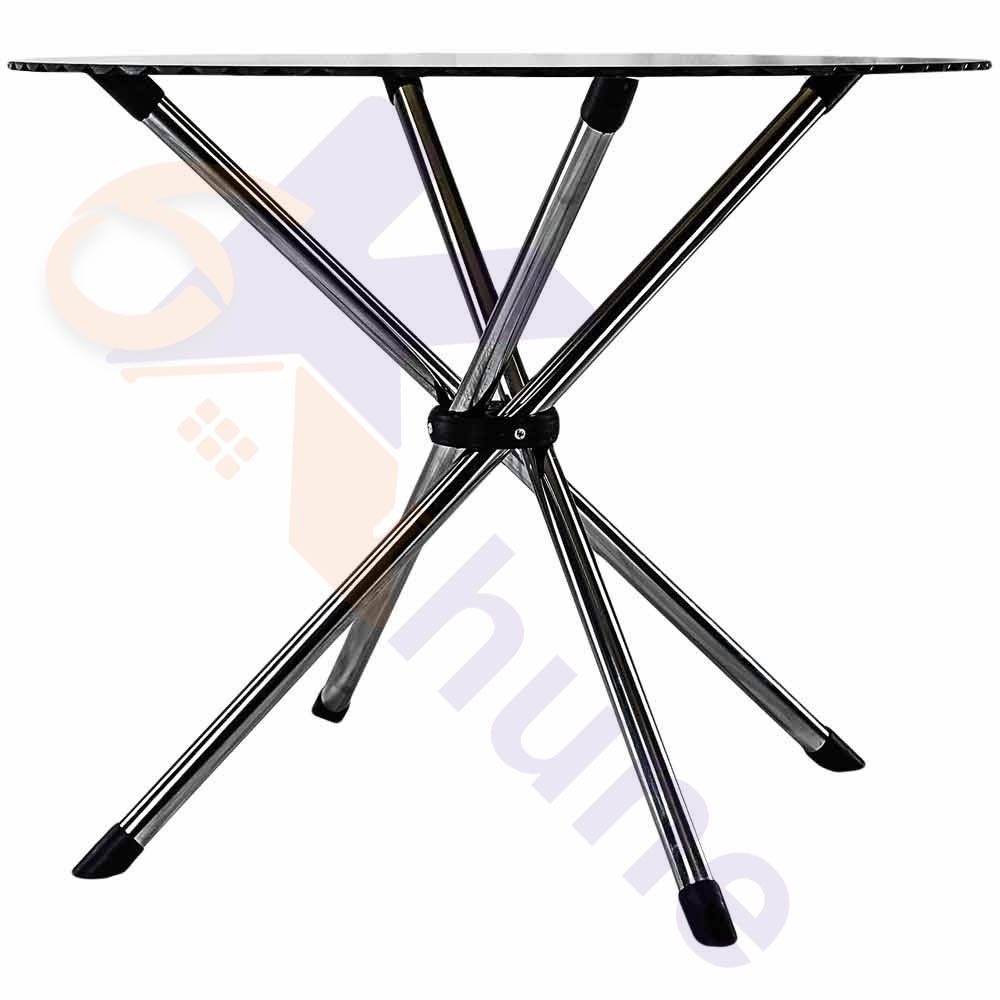 میز گرد 4 نفره جمع شو صفحه شیشه ای کد 428
