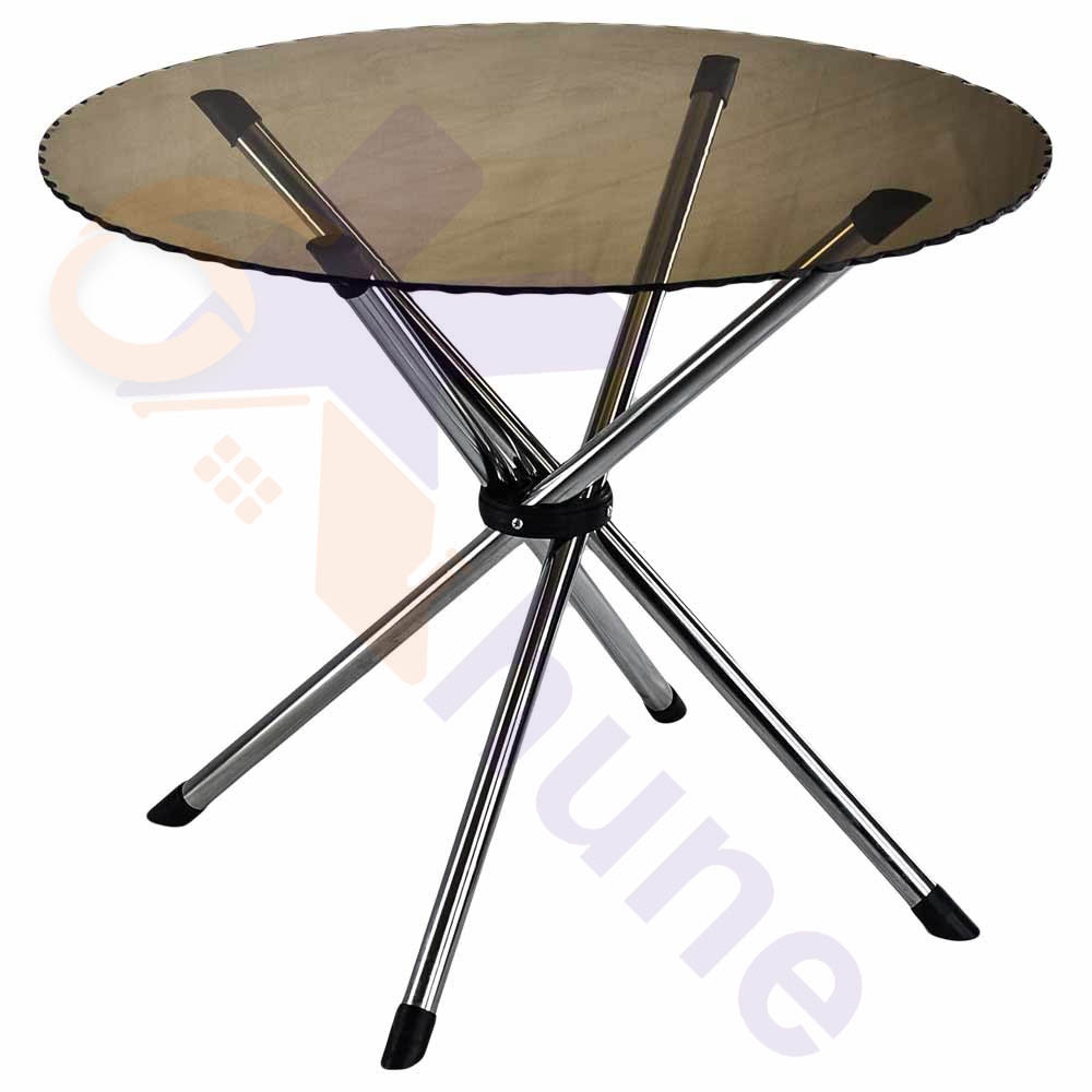 میز گرد 4 نفره جمع شو صفحه شیشه ای کد 428