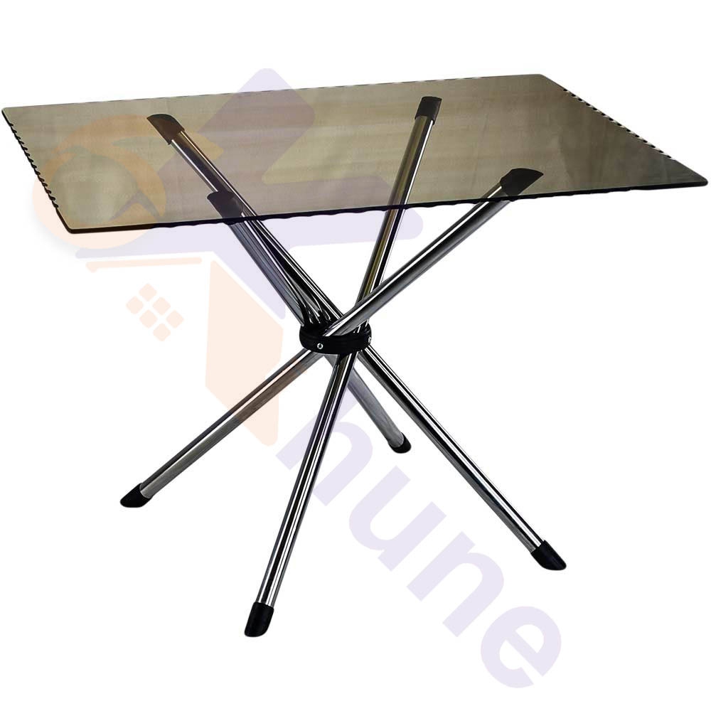 میز مستطیل 4 نفره جمع شو صفحه شیشه ای کد 429