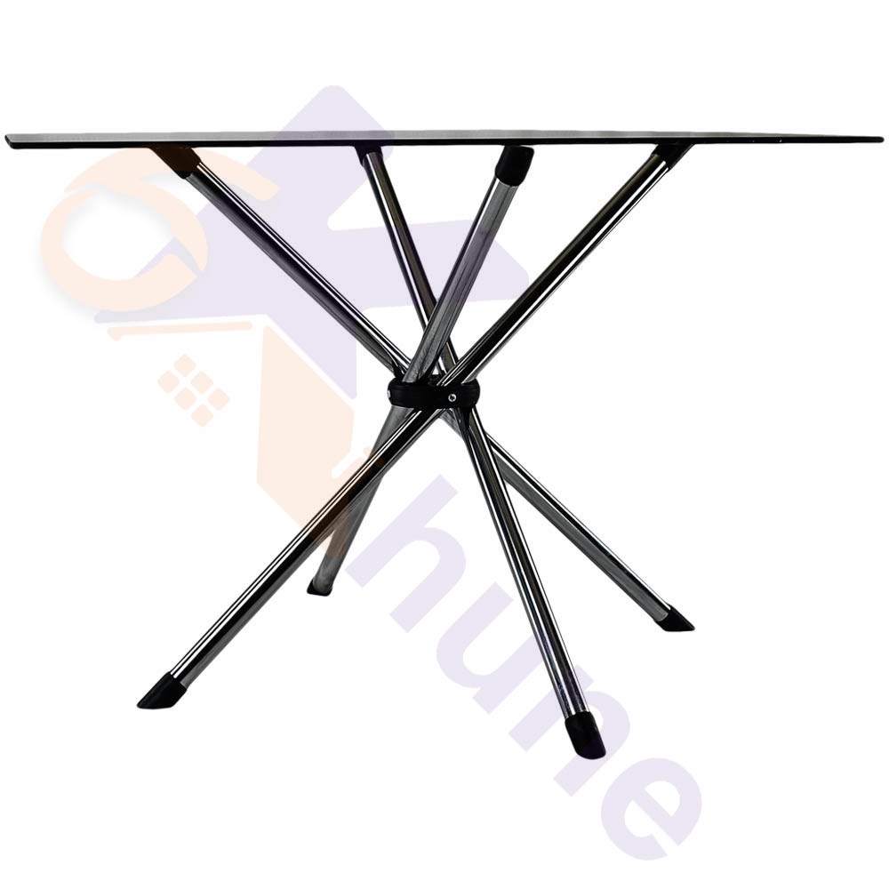 میز مستطیل 4 نفره جمع شو صفحه شیشه ای کد 429