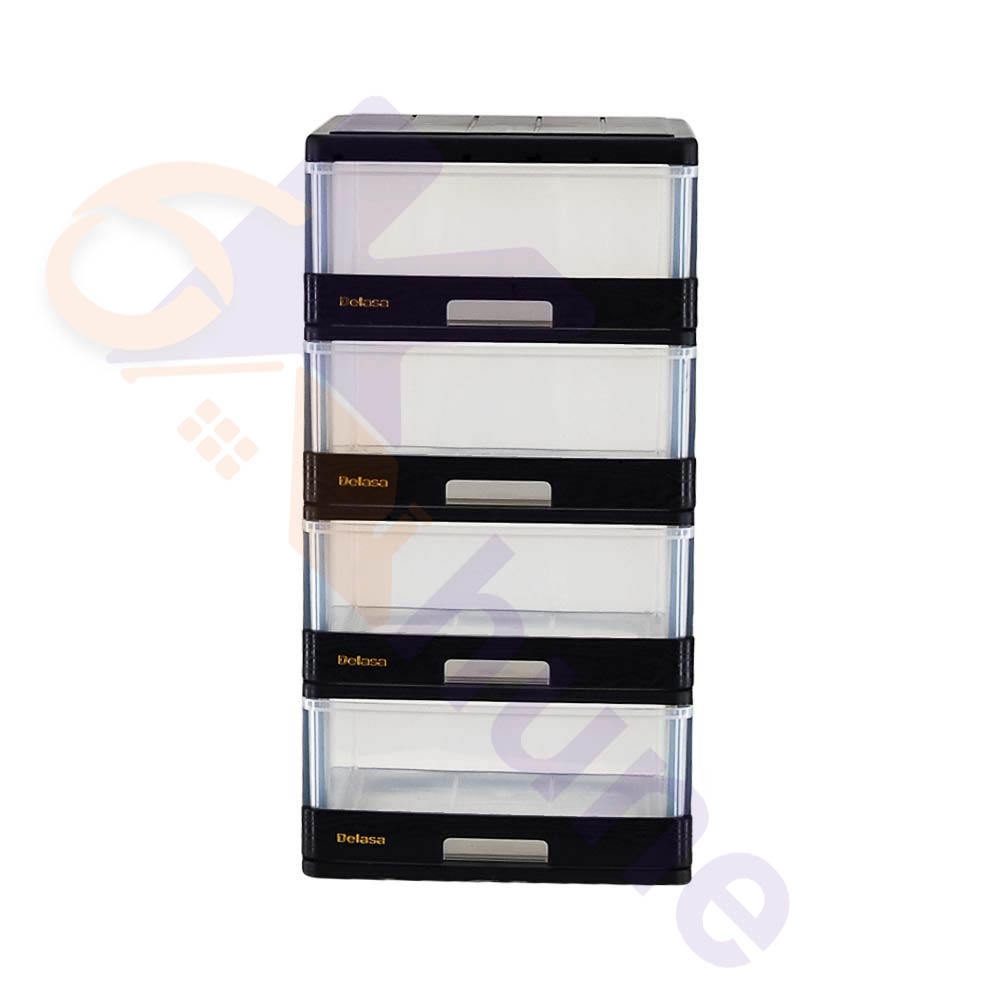 دراور مینی 4 کشو شفاف A4 دل آسا کد 471