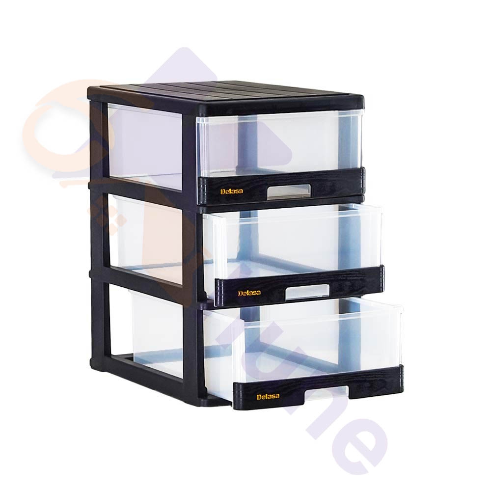 دراور مینی 3 کشو شفاف A4 دل آسا کد 470