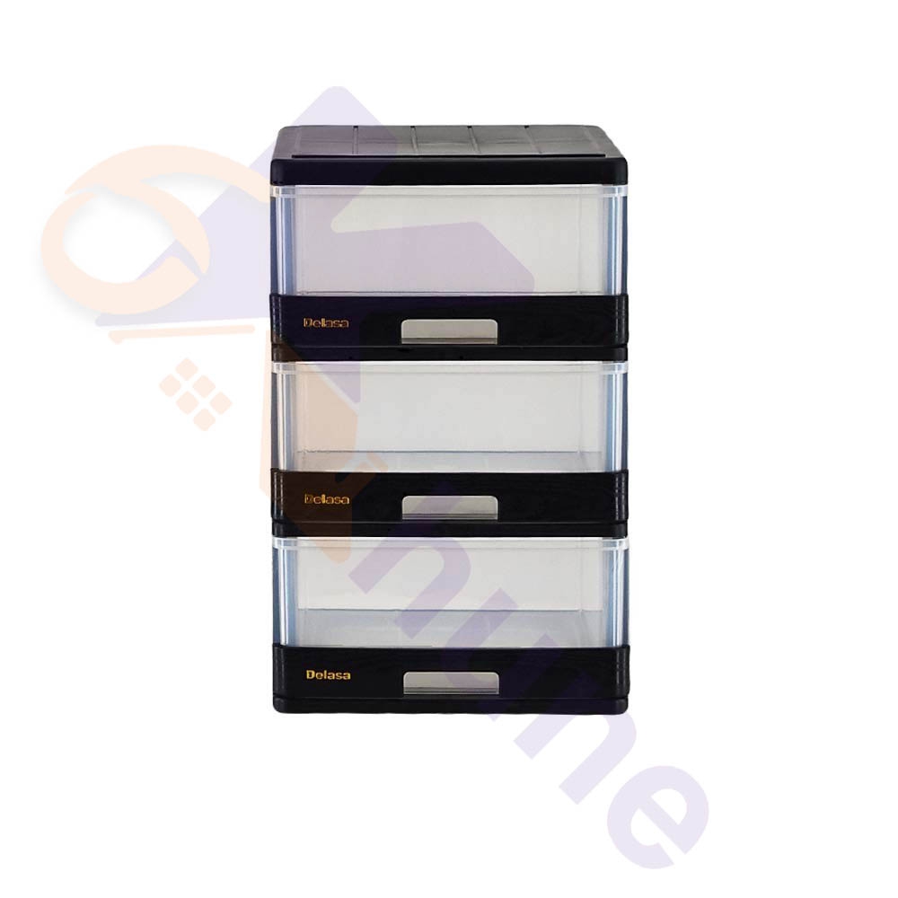 دراور مینی 3 کشو شفاف A4 دل آسا کد 470
