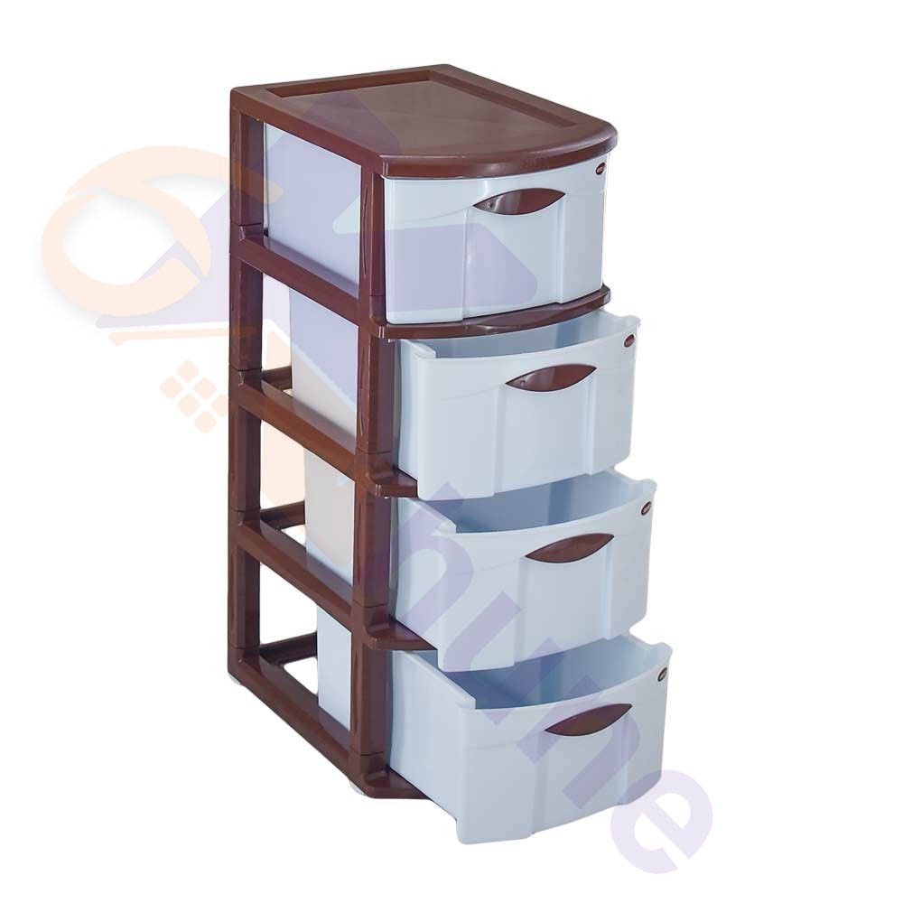 دراور پلاستیکی 4 کشو باریک دوریکا کد 533