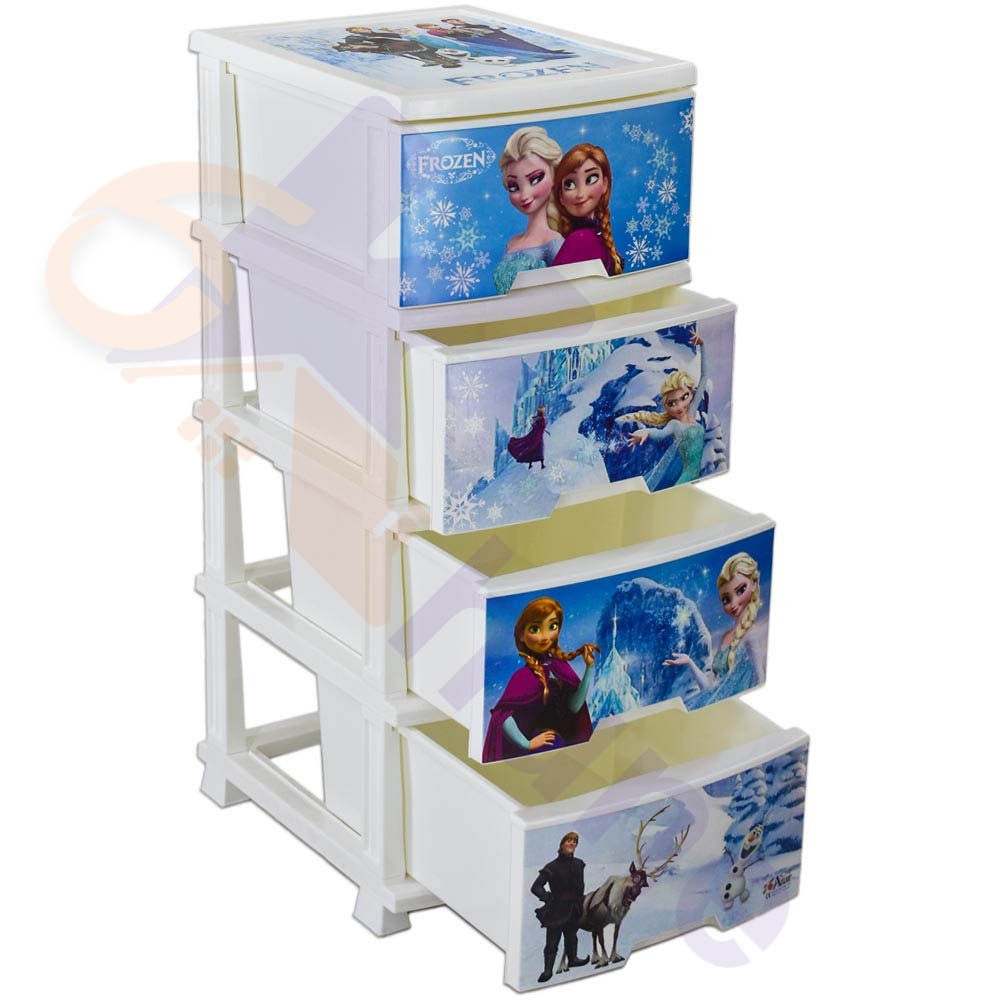 دراور پلاستیکی 4 کشو آذر طرح فروزن کد 380