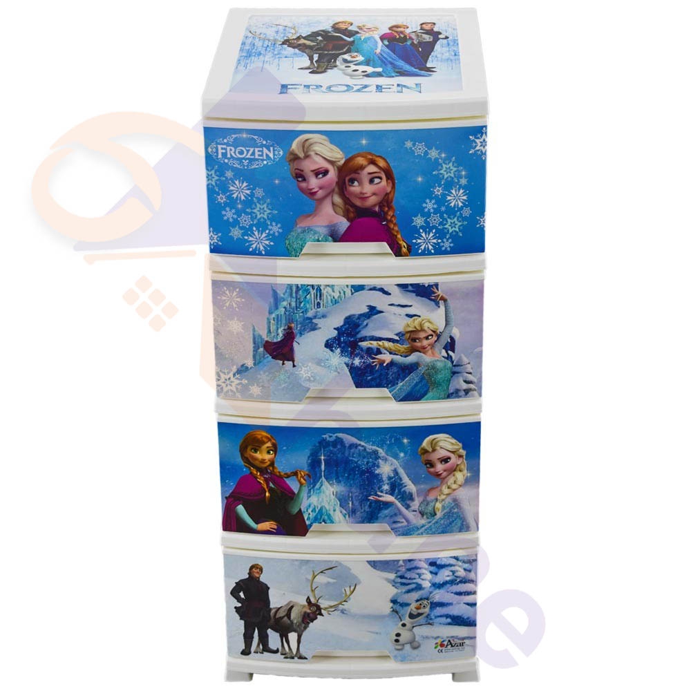دراور پلاستیکی 4 کشو آذر طرح فروزن کد 380