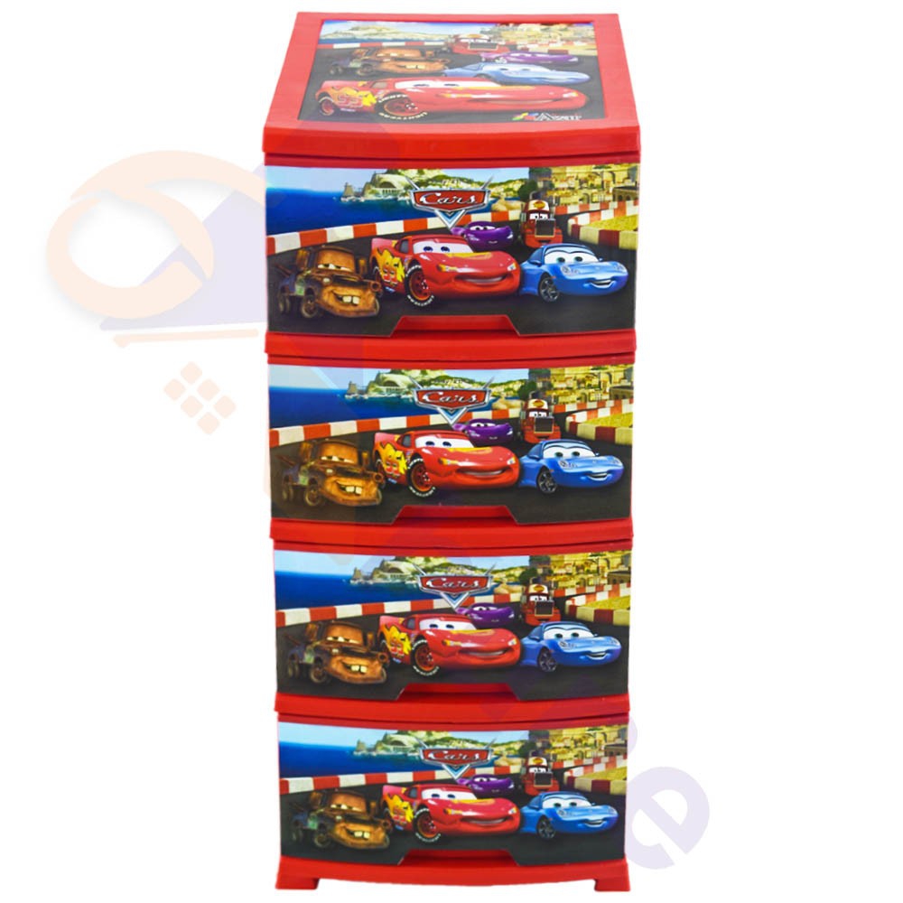 دراور پلاستیکی 4 کشو باریک آذر طرح مک کویین کد 553