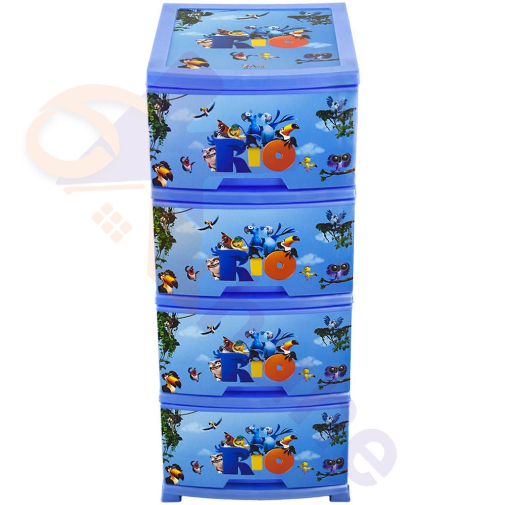 دراور پلاستیکی 4 کشو باریک آذر طرح ریو کد 557