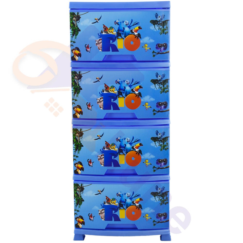 دراور پلاستیکی 4 کشو باریک آذر طرح ریو کد 557