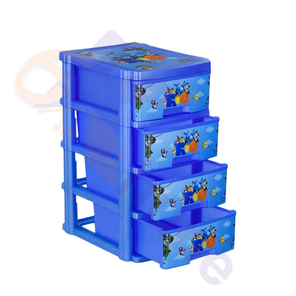دراور پلاستیکی مینی 4 کشو سایز آ4  طرح ریو کد 559