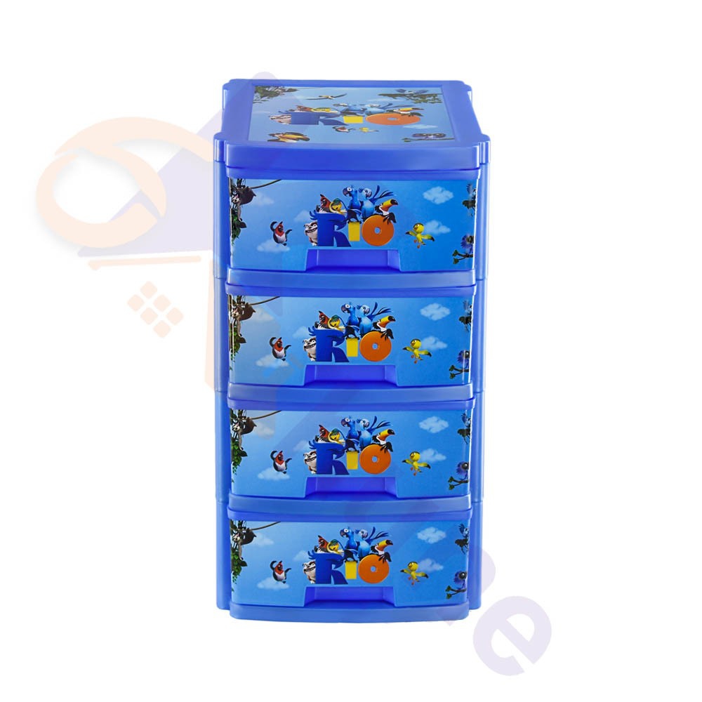 دراور پلاستیکی مینی 4 کشو سایز آ4  طرح ریو کد 559