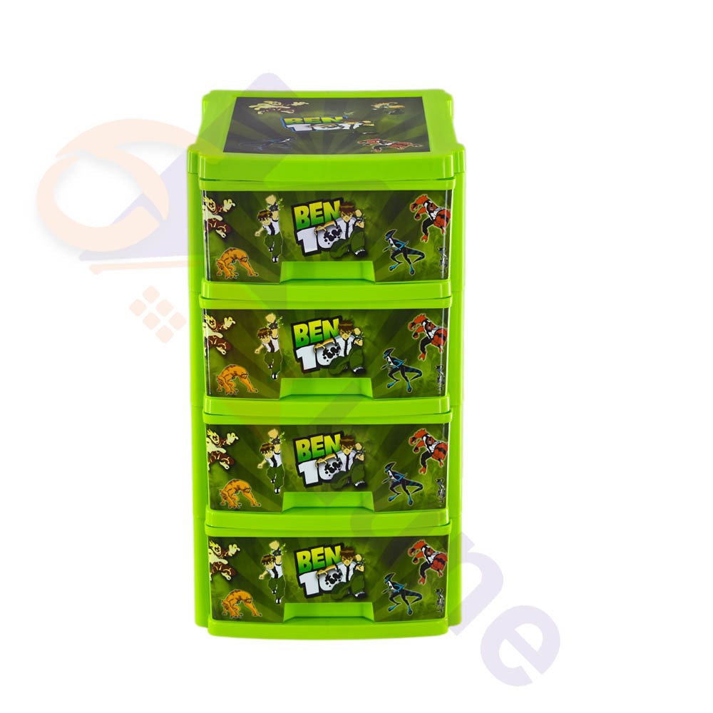 دراور پلاستیکی مینی 4 کشو سایز آ4  طرح بن تن کد 560