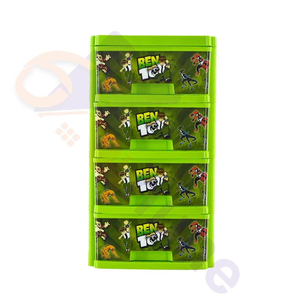 دراور پلاستیکی مینی 4 کشو سایز آ4  طرح بن تن کد 560
