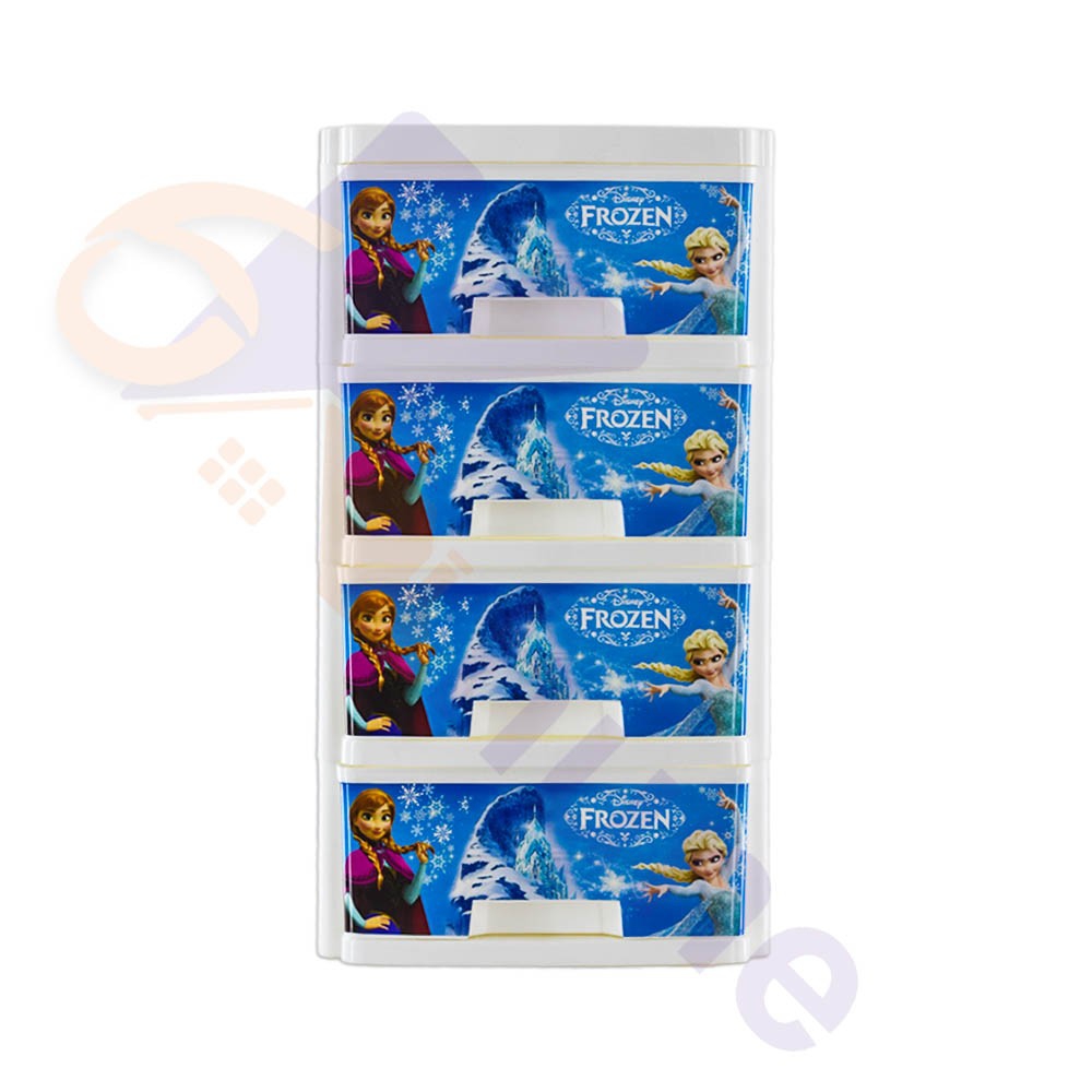 دراور پلاستیکی مینی 4 کشو سایز آ4  طرح فروزن کد 561