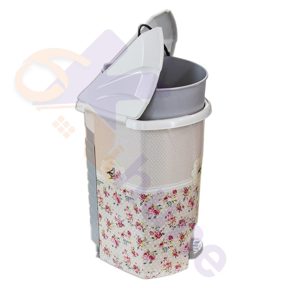سطل پلاستیکی آذر طرح گل و پرنده کد 608