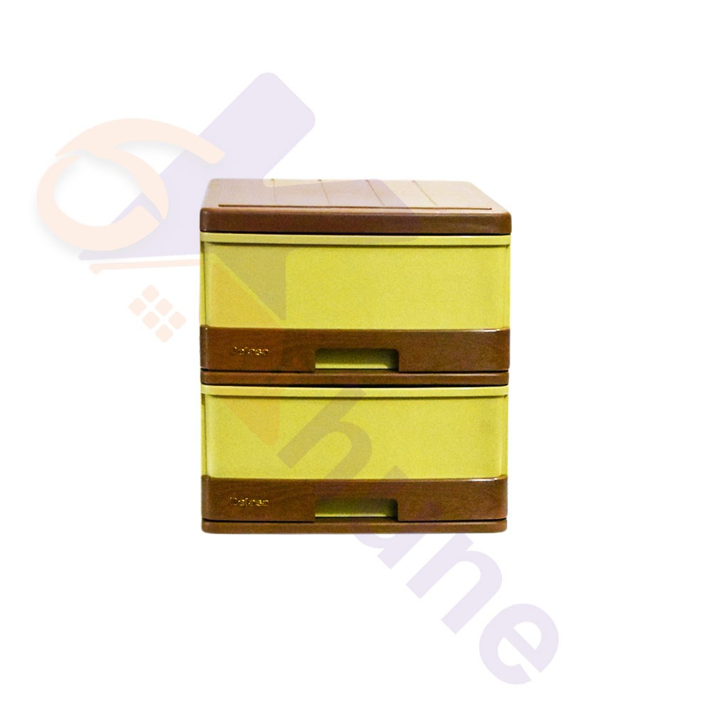 دراور مینی 2 کشو کرم شکلاتی A4 دل آسا کد 1027
